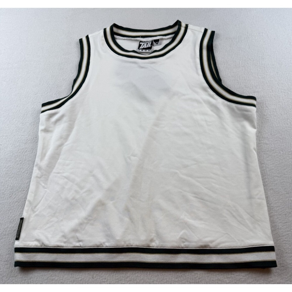 Tail Tech White Performance Athletic Tank Hunter Green Gold Trim Size M NWT